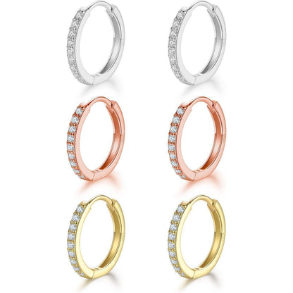 Creolen Silber 925 Set: Gold, Silber, Rosé – 12mm
