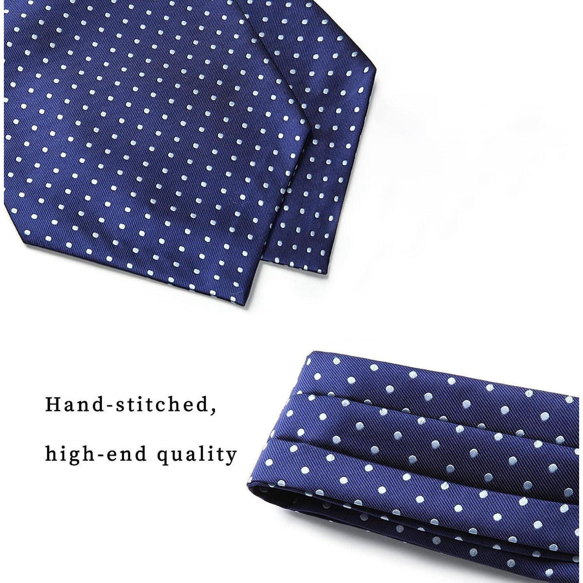 Herren Ascot Krawattenschal Gepunktet Elegant Business Blau