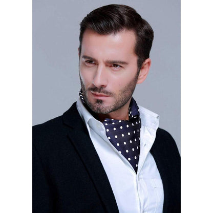 HISDERN Krawattenschal Herren Gepunktet Elegant Business