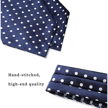 HISDERN Krawattenschal Herren Gepunktet Elegant Business