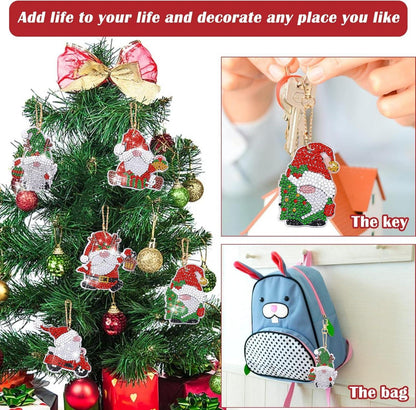 DIY Weihnachts-Diamantmalerei Anhänger Set 12-teilig Weihnachtsmotiv