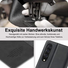 Handyhülle Samsung Galaxy A50 Leder Flip Wallet Case Schwarz