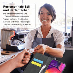 Samsung Galaxy A50 Hülle Leder Wallet Case mit Schutzfolie