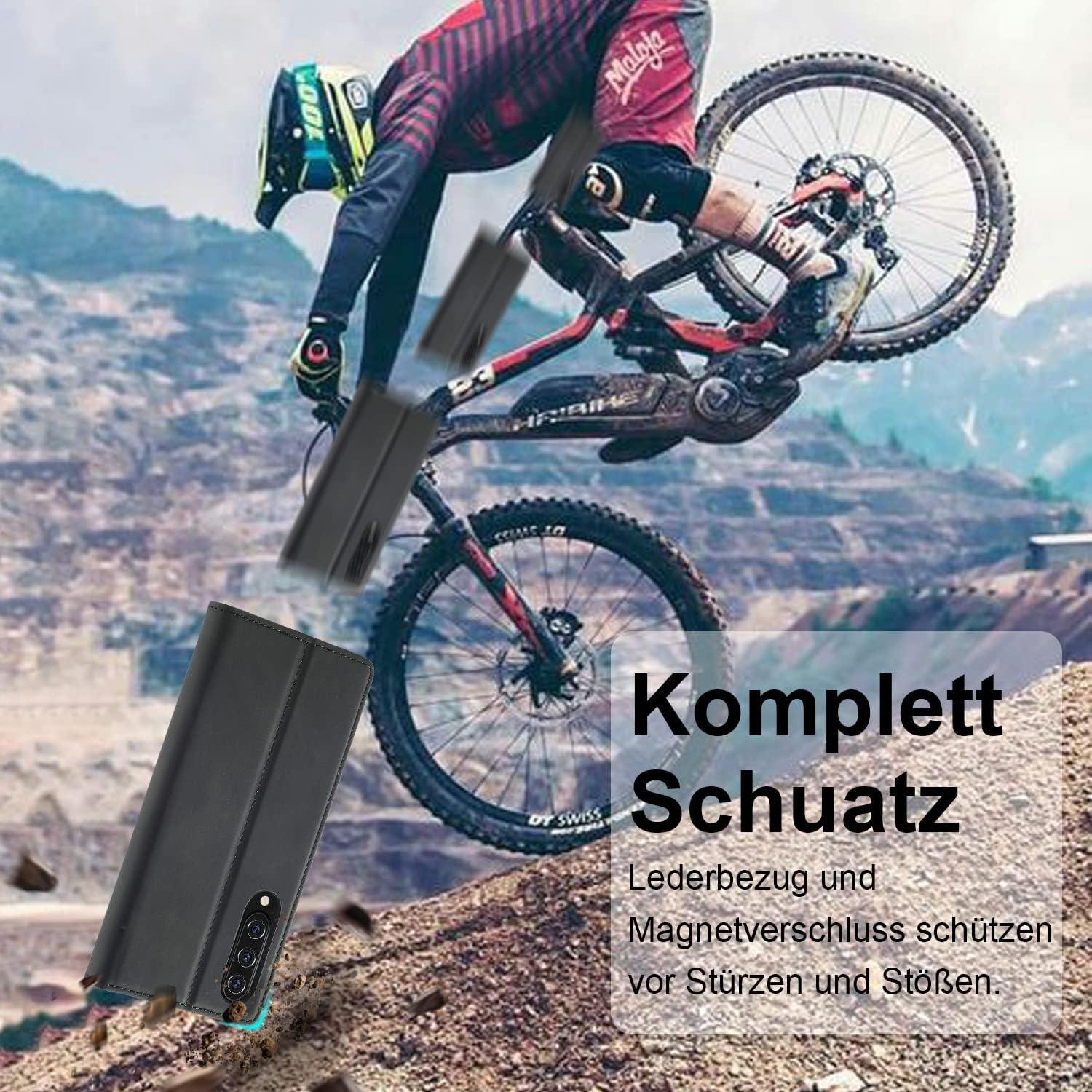 Leder Flip Wallet Hülle für Samsung Galaxy A50/A30s mit Schutzfolie