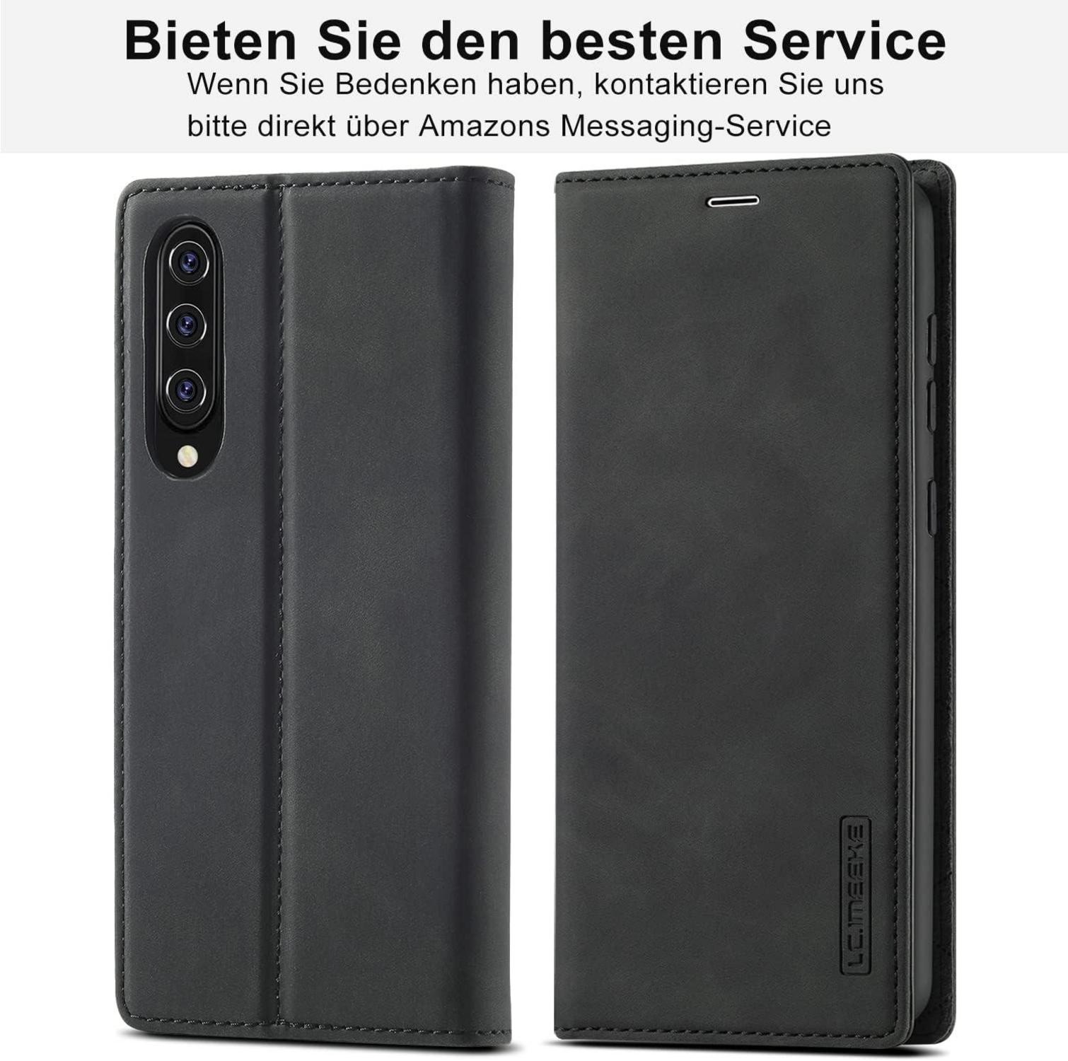 Leder Flip Wallet Hülle für Samsung Galaxy A50/A30s mit Schutzfolie