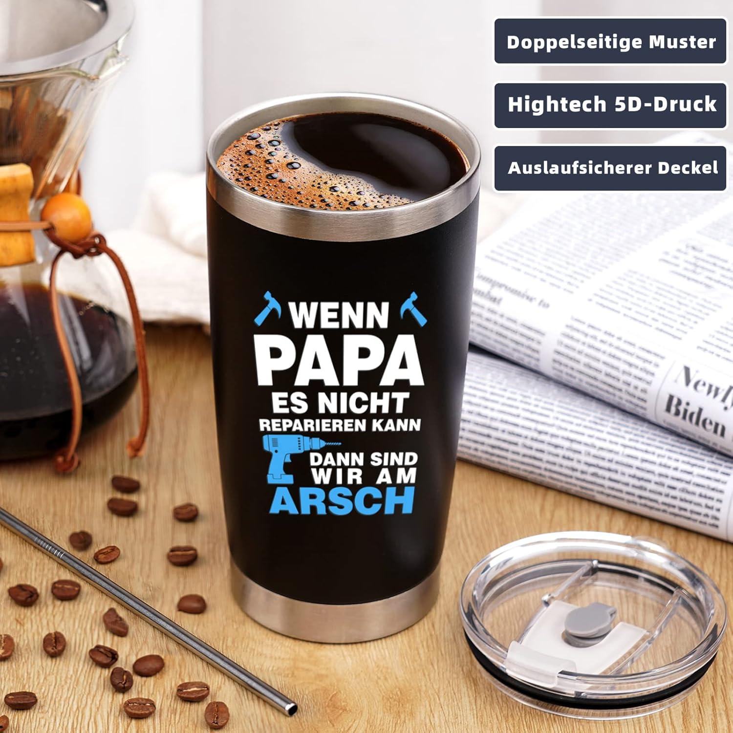 Lustiger Thermobecher Vater Geschenk Geburtstag Weihnachten 600ml