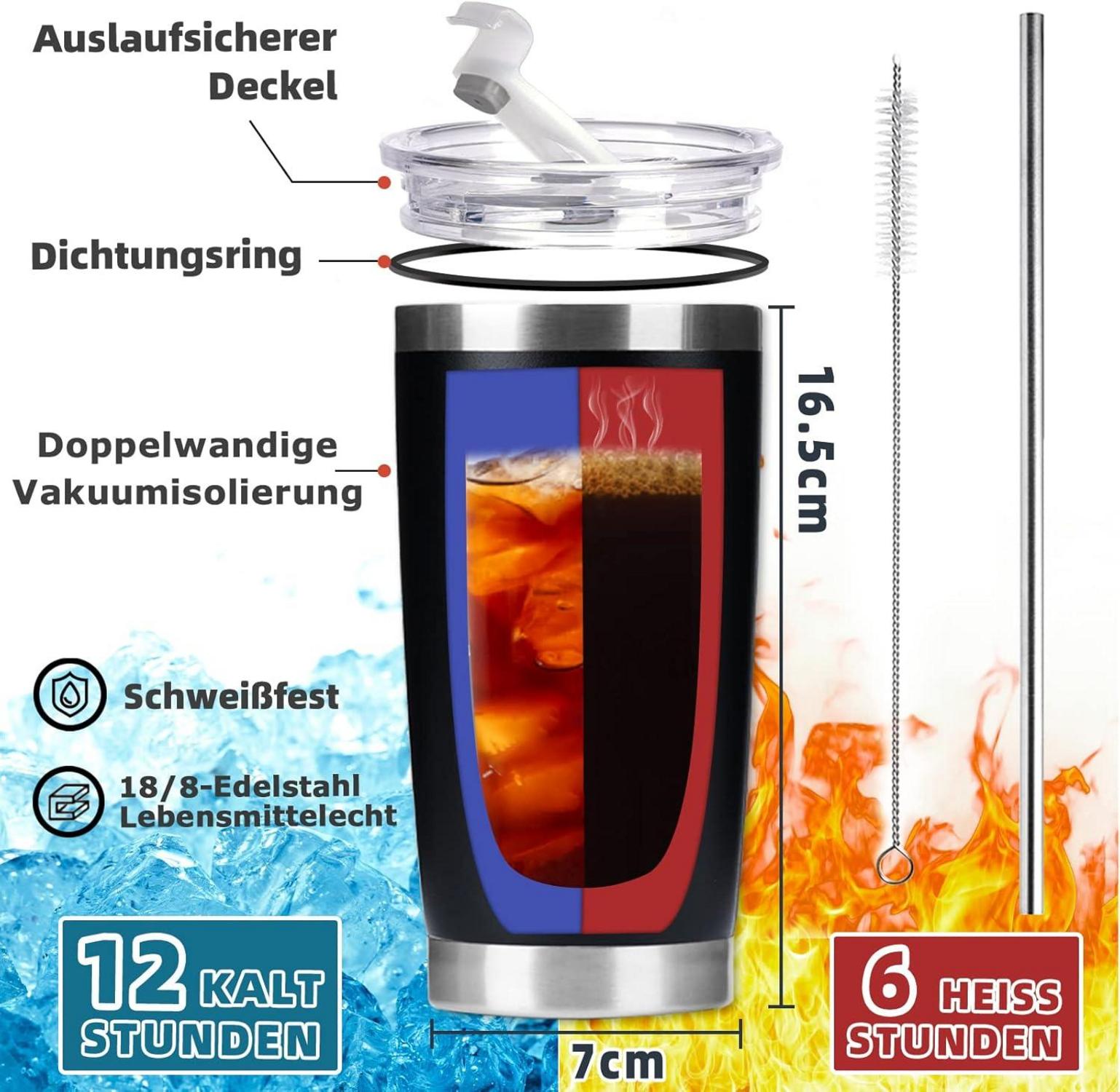 Lustiger Thermobecher für Papa - Becher to go 600ml, Edelstahl Kaffeebecher mit Spruch