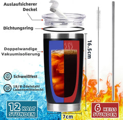 Lustiger Thermobecher für Papa - Becher to go 600ml, Edelstahl Kaffeebecher mit Spruch