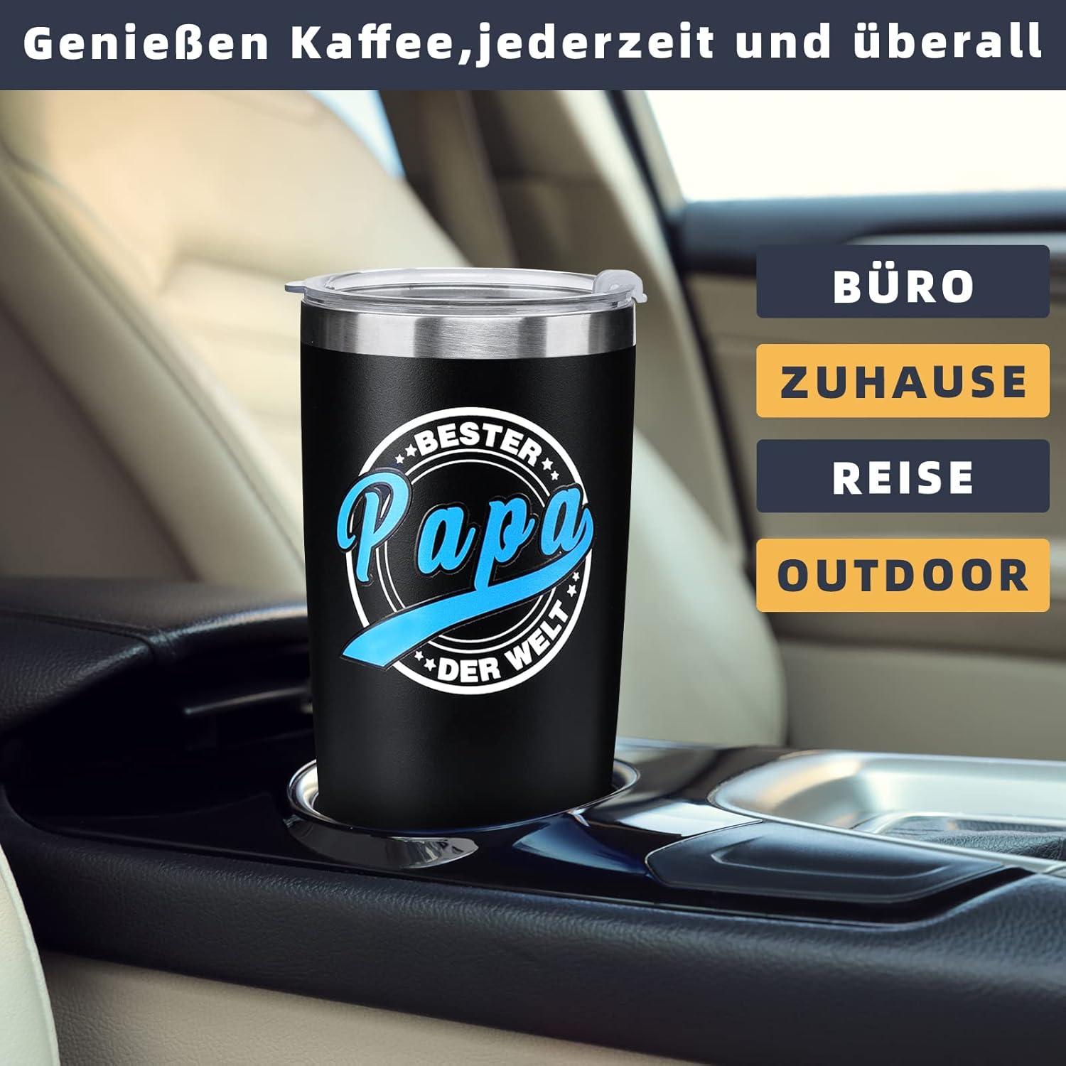 Lustiger Thermobecher für Papa - Weihnachtsgeschenkidee 600ml Edelstahl