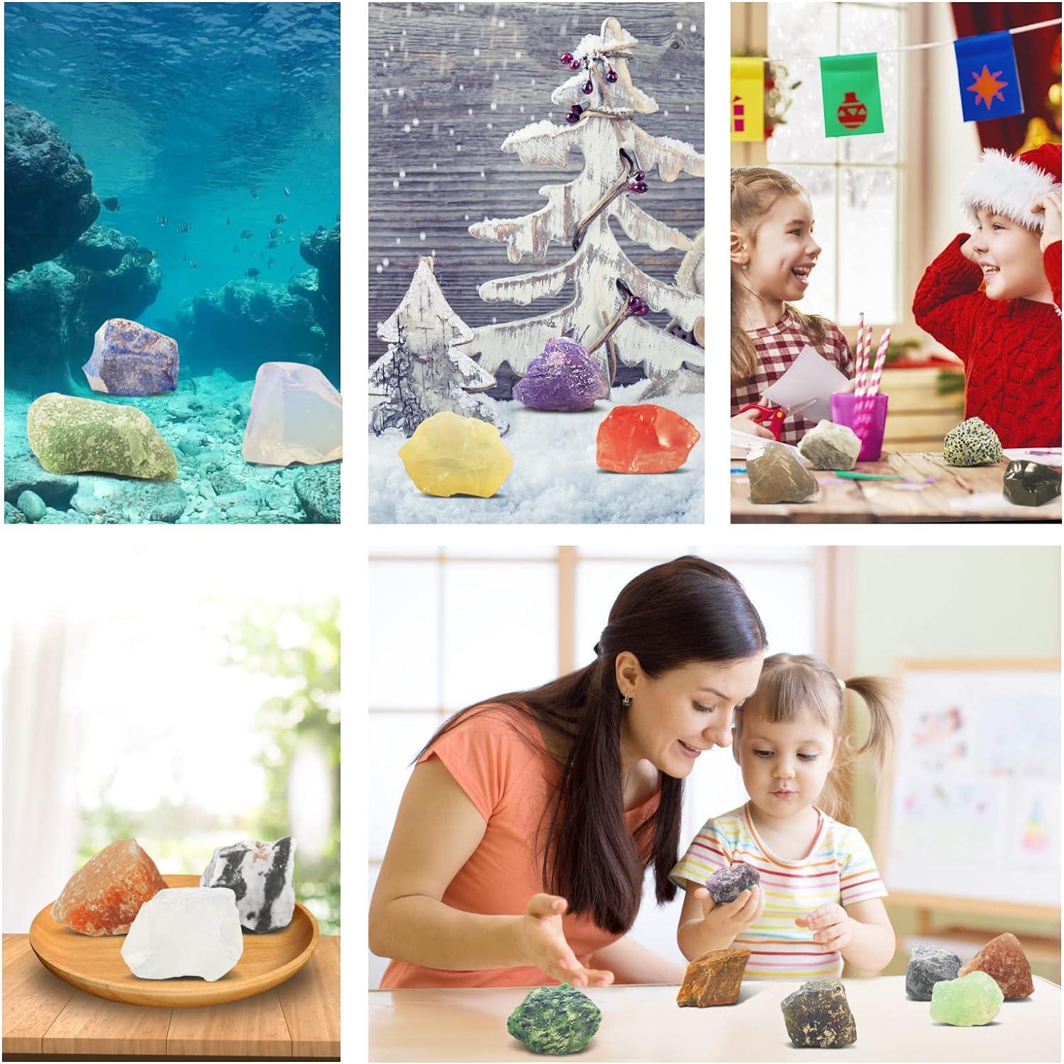 Adventskalender 2024 Kinder Kristalle Natursteine 24 Tage Weihnachten Blau