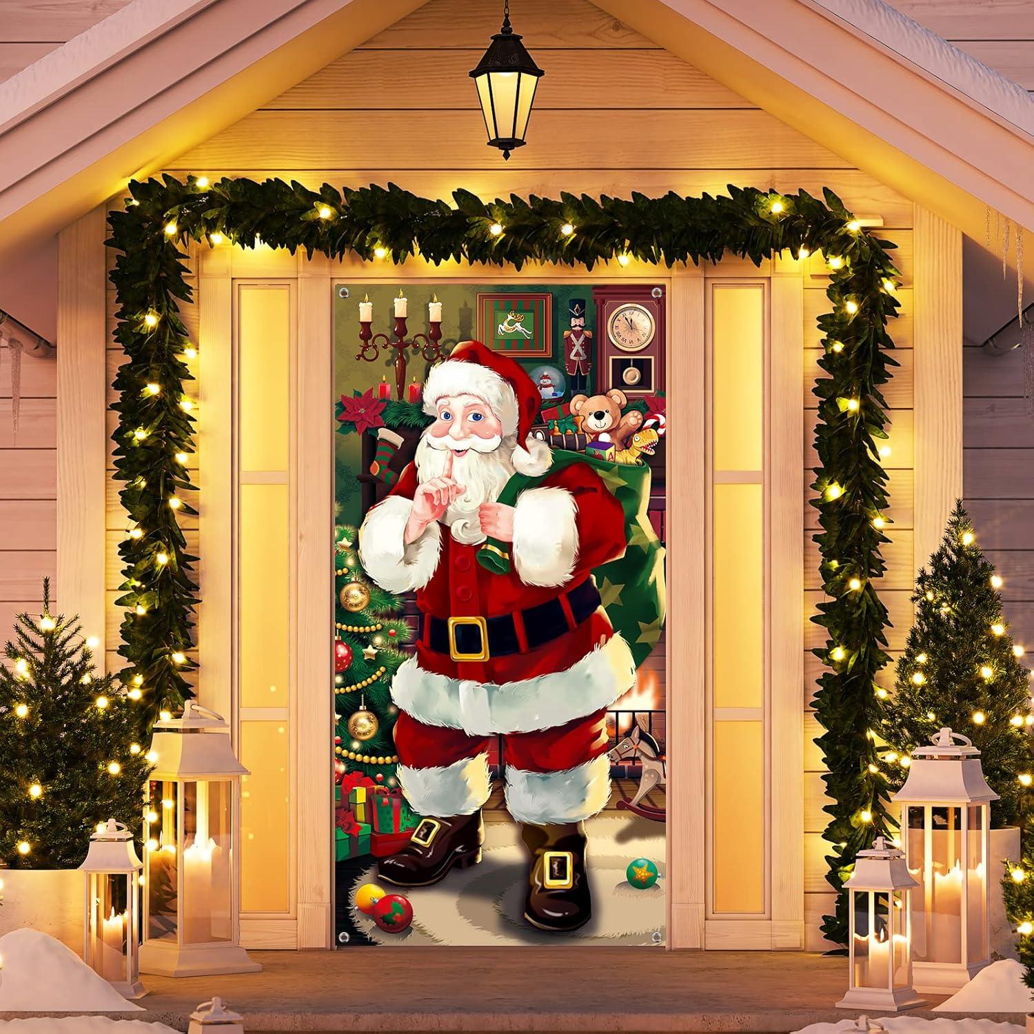 Weihnachten Türabdeckung Weihnachtsmann Dekoration Hängend Türbanner 180x90cm