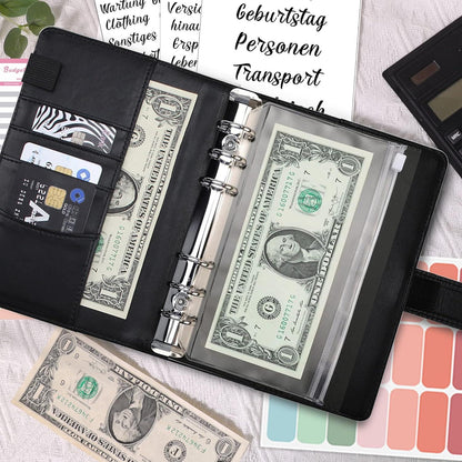 A6 Binder Budget Planner Deutsch: Geld Organizer mit Etiketten und Sparbuch