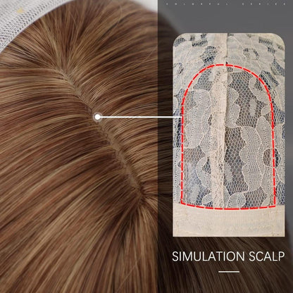 Lange Gewellte Erdbeerblonde Synthetische Perücke 24 Zoll - Hitzebeständig, Natürliches Aussehen, Atmungsaktiv, Verstellbare Größe