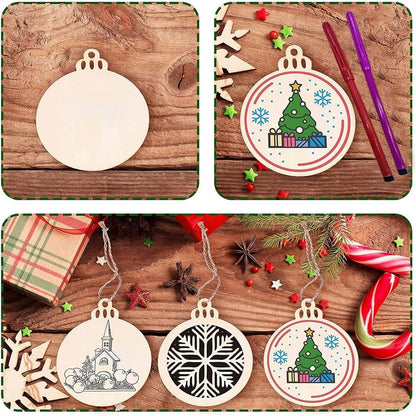 86 Holzanhänger Weihnachten – Bastelset für DIY Baumschmuck