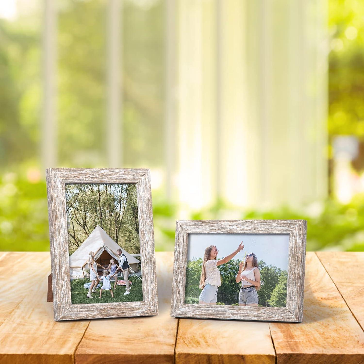 12er Set Bilderrahmen 10x15 cm Natur Design mit Plexiglas
