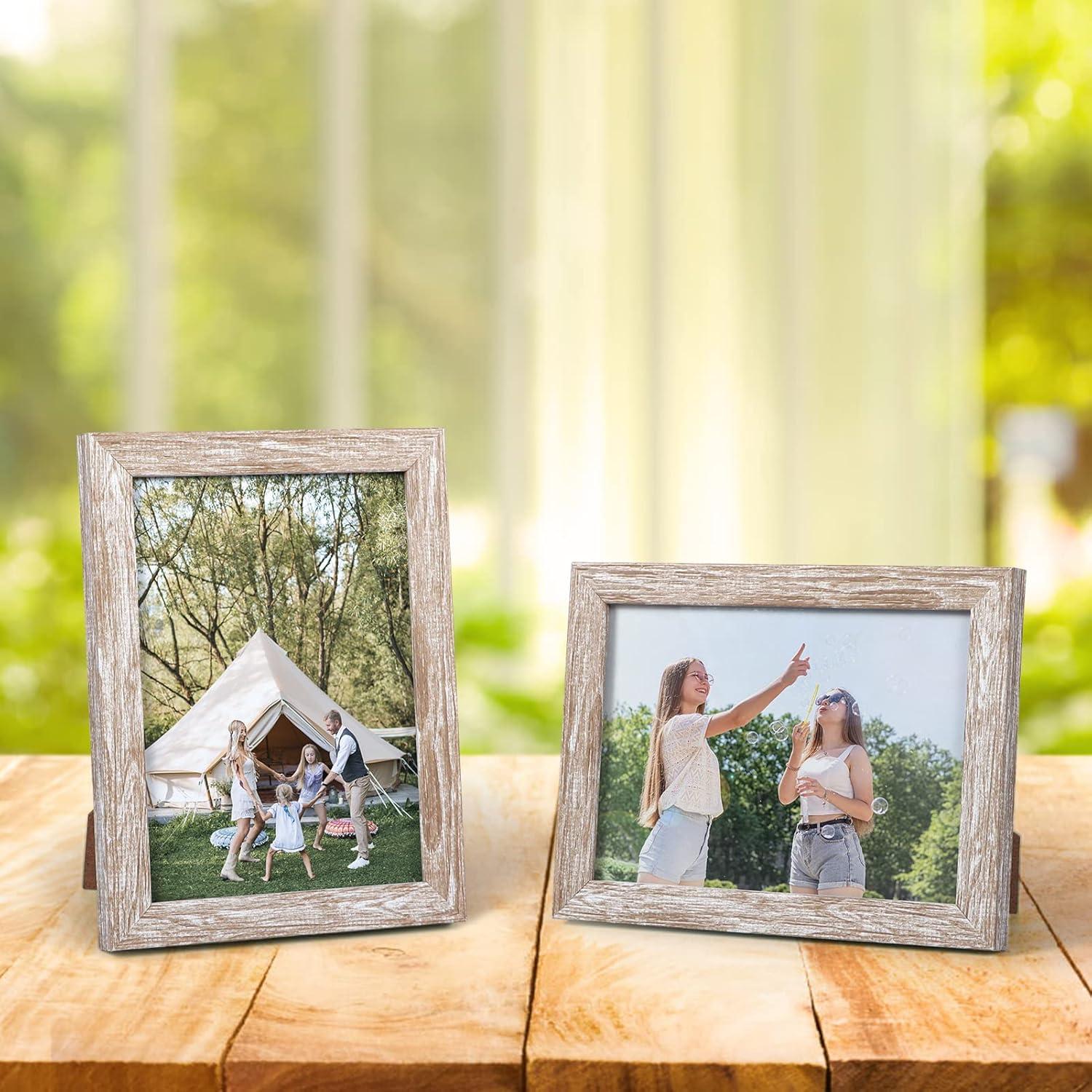 Bilderrahmen 12er Set 13x18 cm Beige Collage Plexiglas Wand Tisch