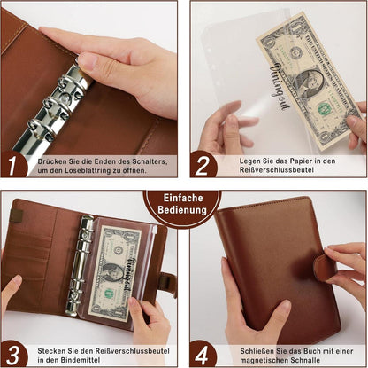 A6 Binder Budget Planner Geld Sparbuch Organizer Taschen Blätter Deutsch