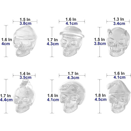 Totenkopf Eisformen 3D Silikon 6er BPA-frei mit Deckel