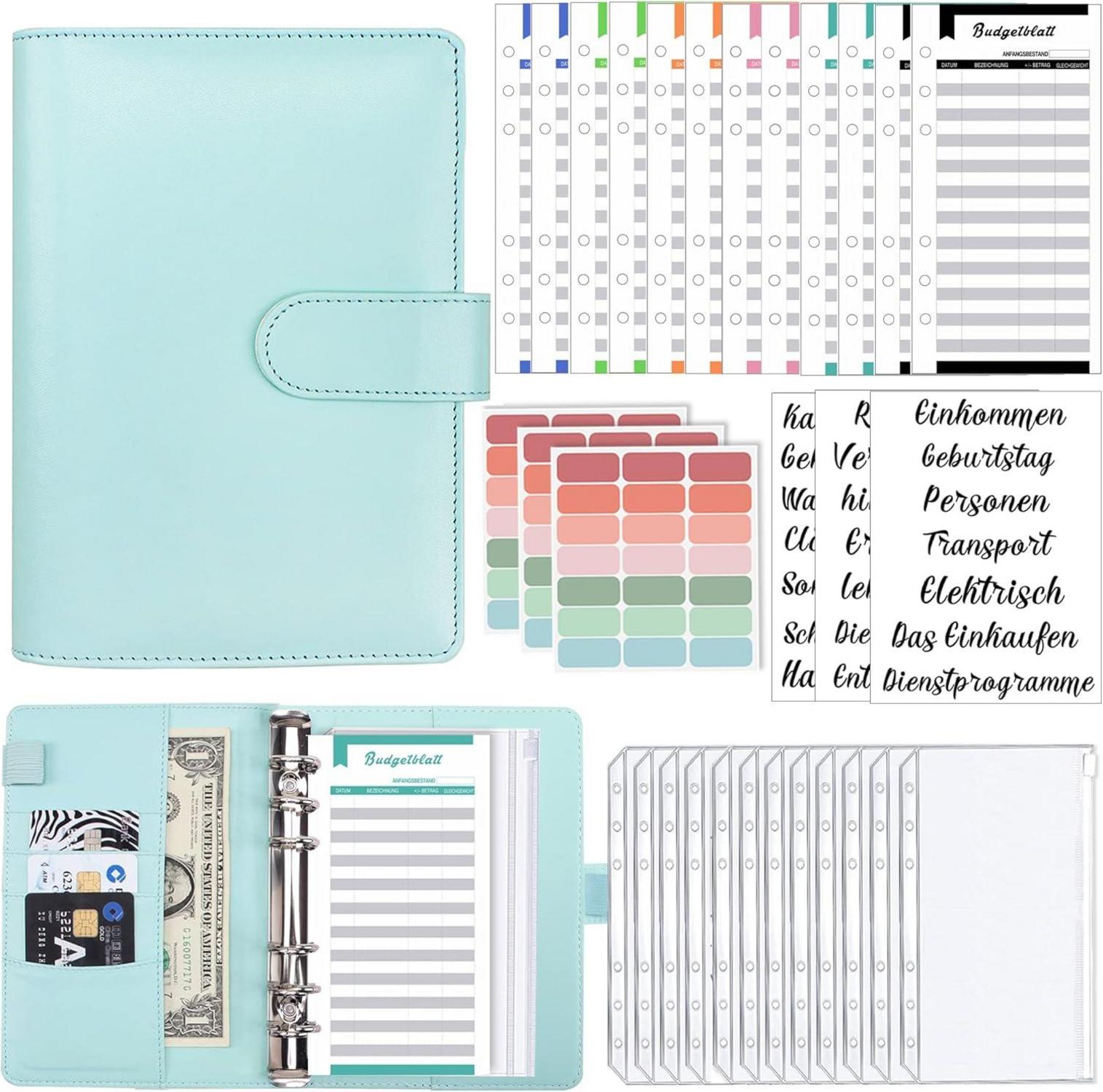 A6 Binder Budget Planner Geld Organizer Deutsch 12 Binder Taschen, 12