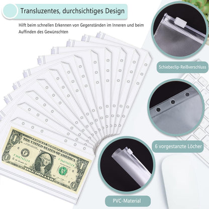 A6 Binder Budget Planner: Geld Organizer mit 12 Binder Taschen, 12