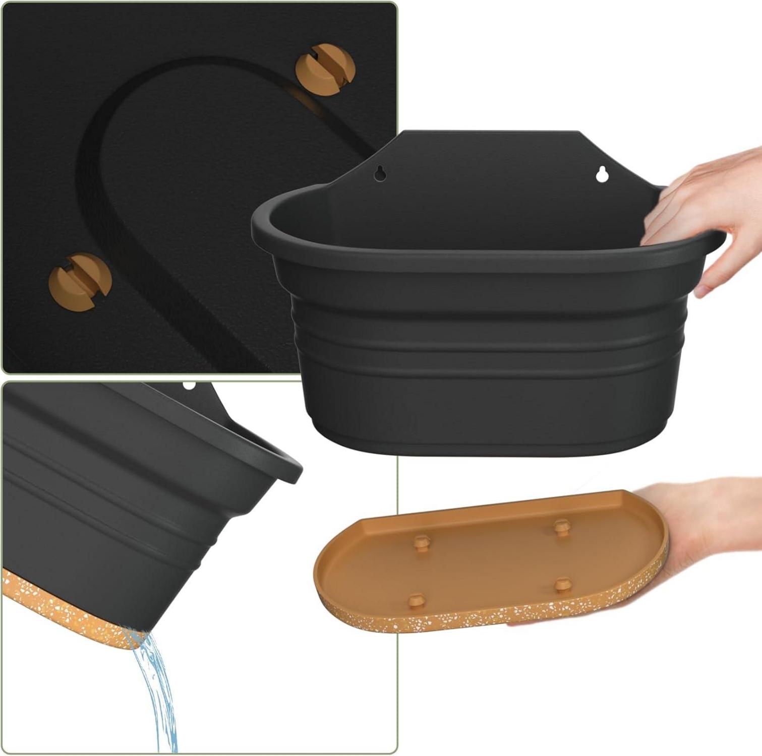 Hängende Pflanzgefäße Set für Balkon und Garten mit Untertasse
