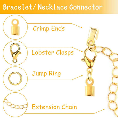 Kettenverschluss Set mit 300-teiligem Zubehör, goldfarben - DIY