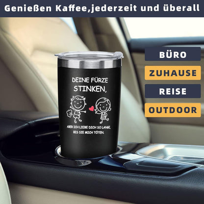 Valentinstag Liebeserklärung Partner Thermobecher 600ml lustiges Geschenk