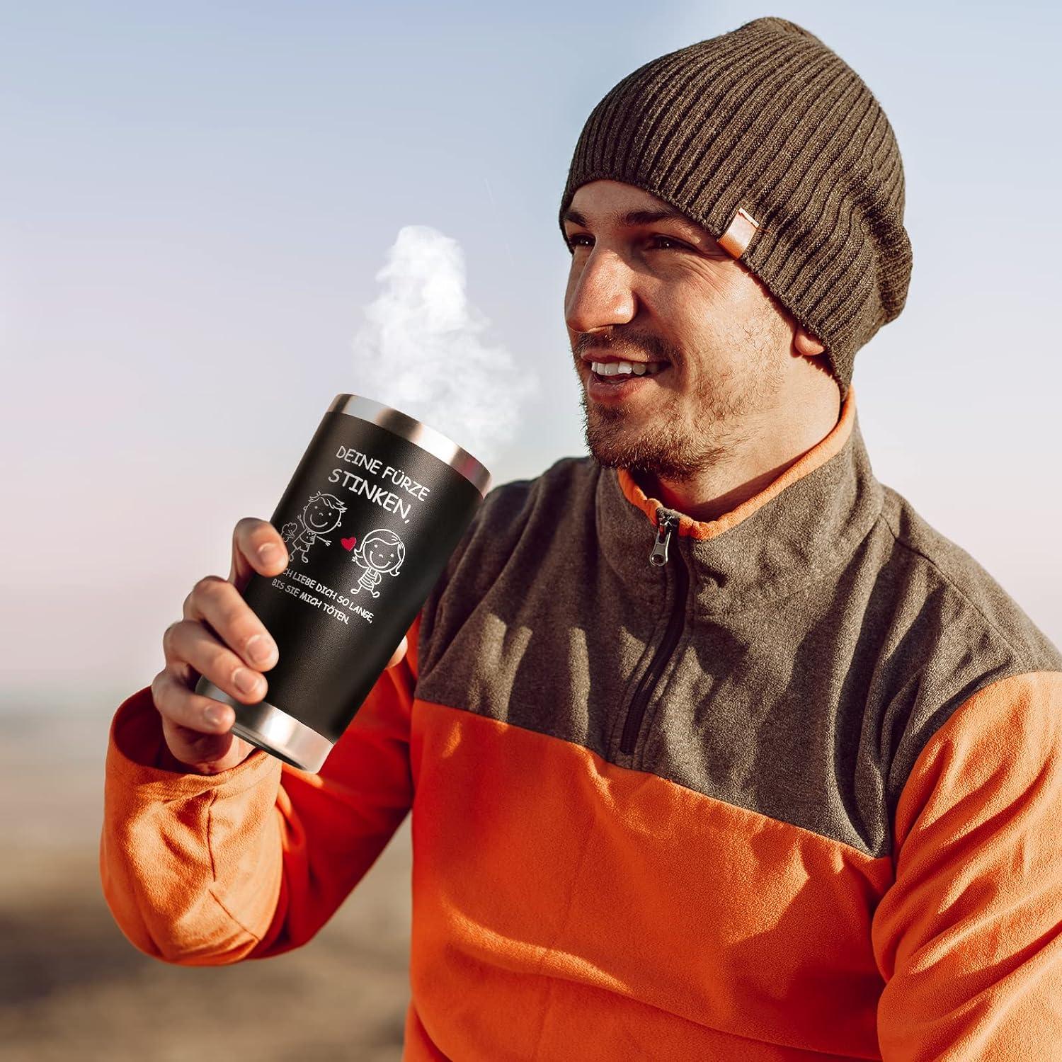 Grogife Valentinstagsgeschenk Männer 600ml Kaffeebecher to go Becher