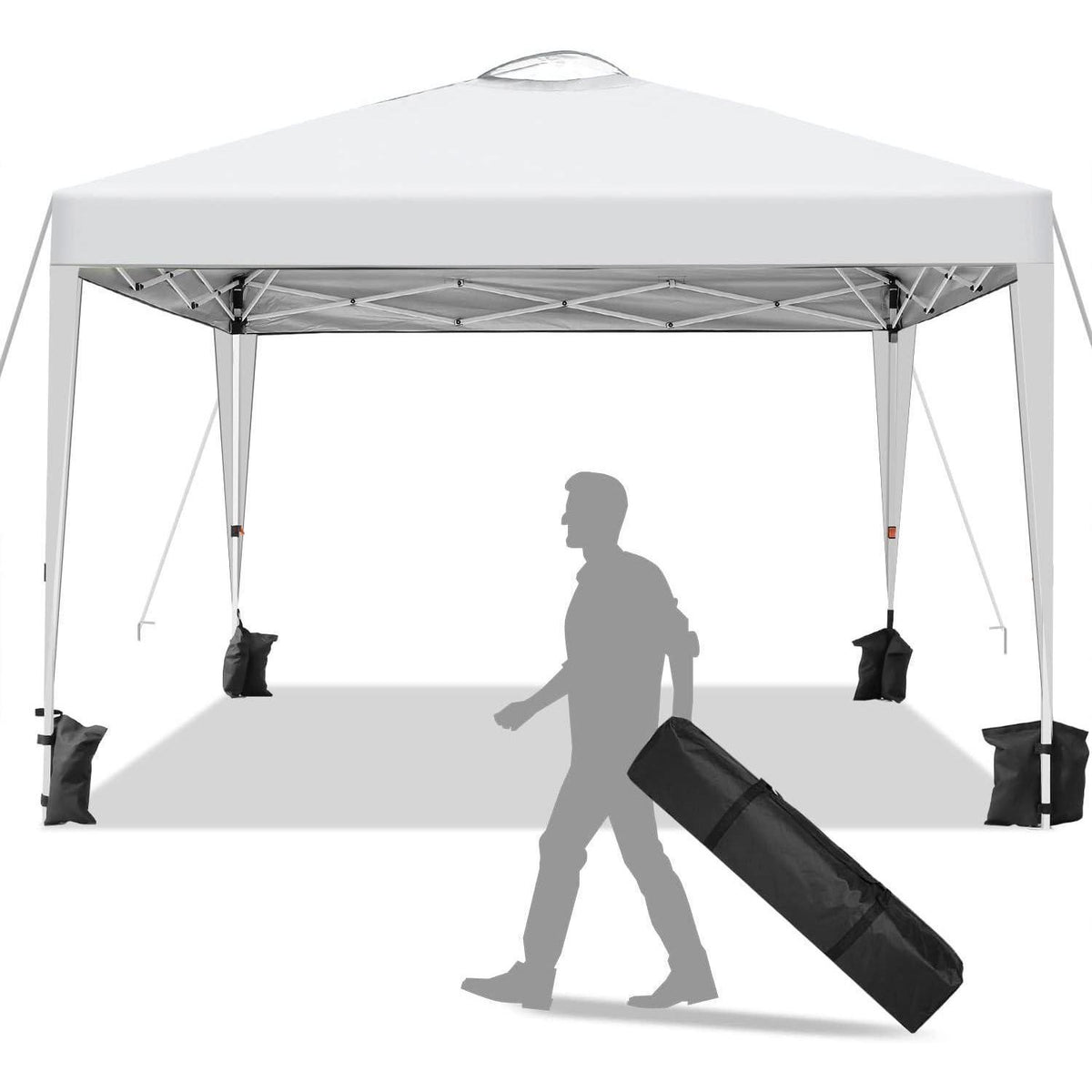 3x3m Pavillon mit 4 Seitenwänden – Weiß, Robust & Wetterfest