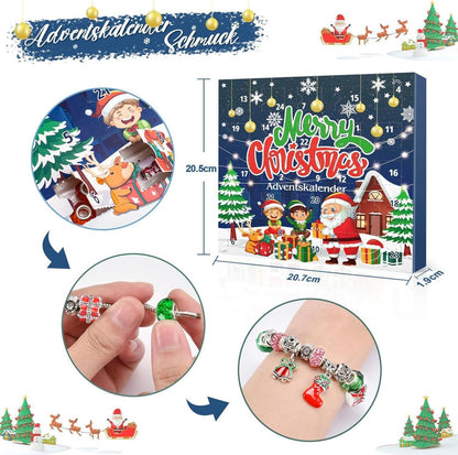 ZOOI Adventskalender Mädchen Schmuck Bastelset 24 Stück Weihnachtsgeschenk