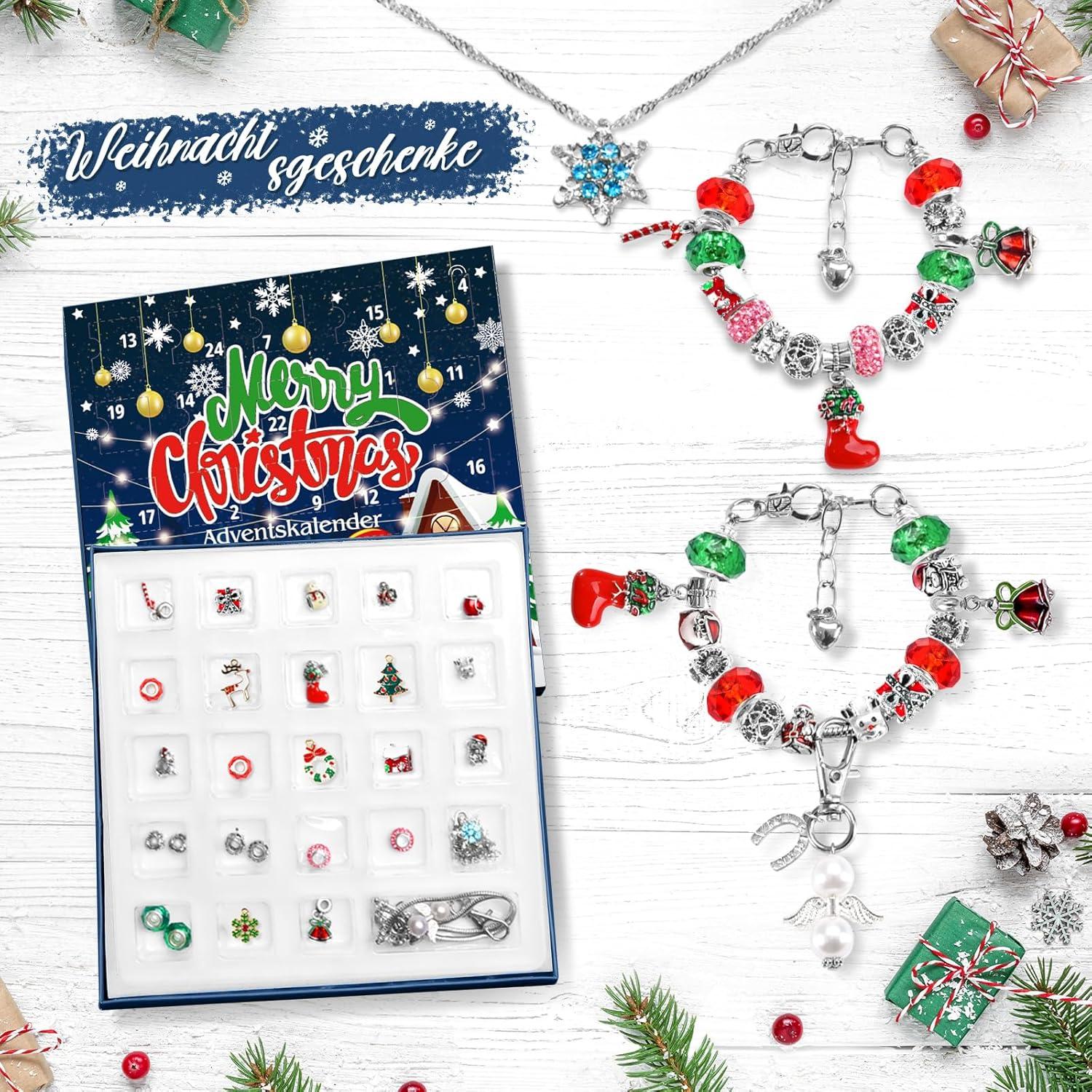 Adventskalender Mädchen Schmuck DIY 24 Bastelset Weihnachtsgeschenk