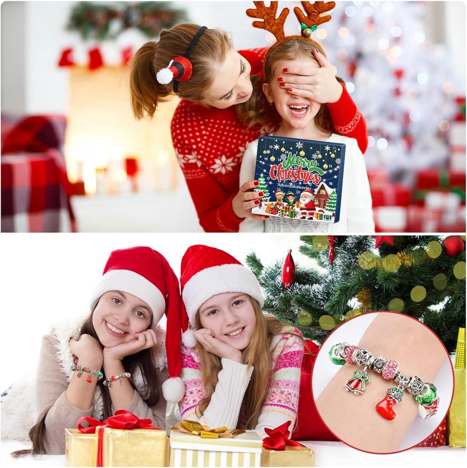 Adventskalender Mädchen Schmuck 24 Bastelset Weihnachten 2024 Kinder