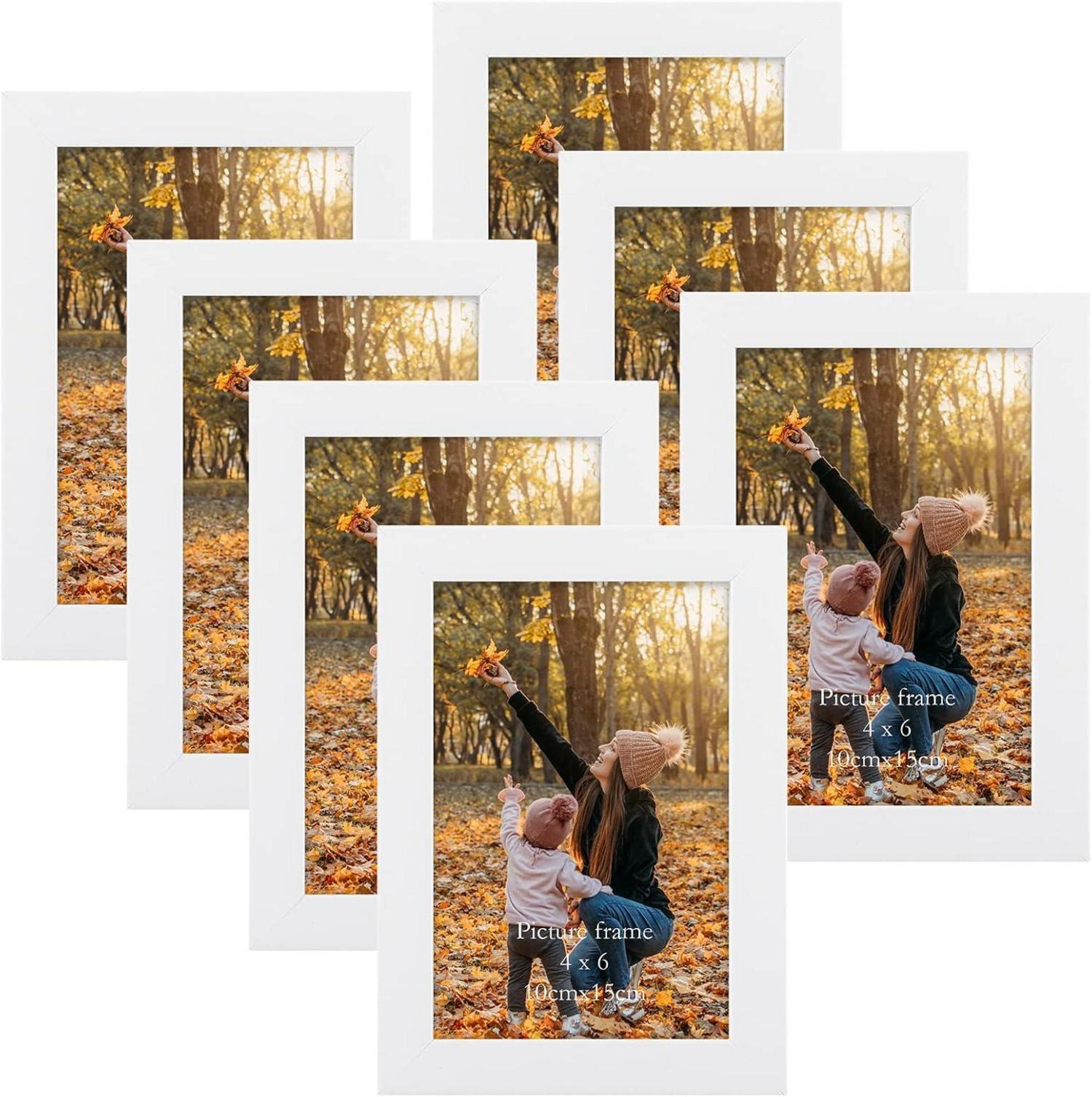 Bilderrahmen Set Collage Weiß Rahmen für Fotos 10x15cm Modern Wand