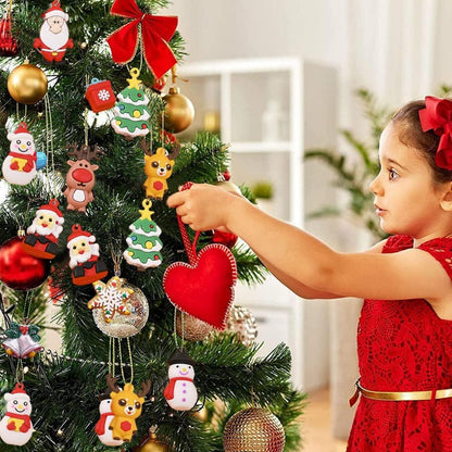 32er Set Mini Weihnachtsbaum Anhänger Christbaumschmuck Hirsch