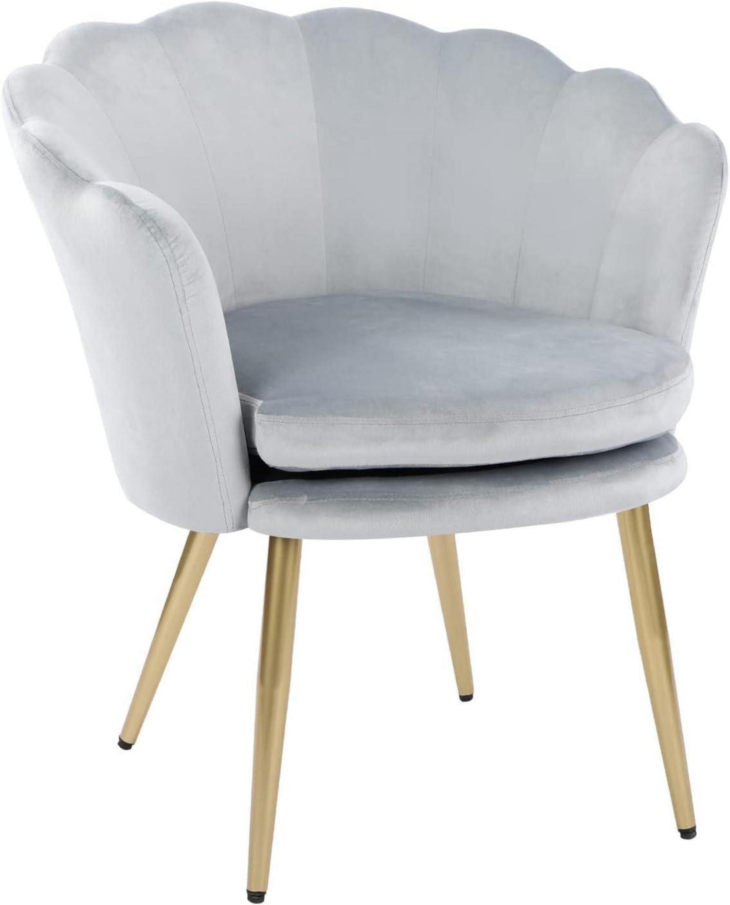 Modernes Samt Sessel Blumenform Metallbeine Wohnzimmer Schlafzimmer