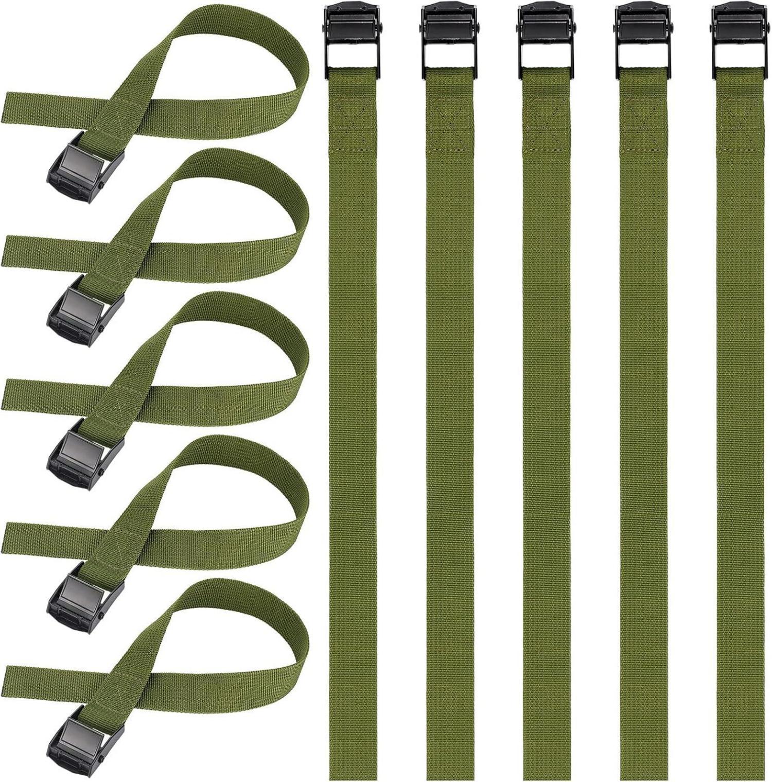 Spanngurte 40cm Verstellbar mit Klemmschloss 10er Pack Grün