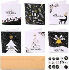 Weihnachtskarten Set mit Umschlägen und Aufkleber, 6
