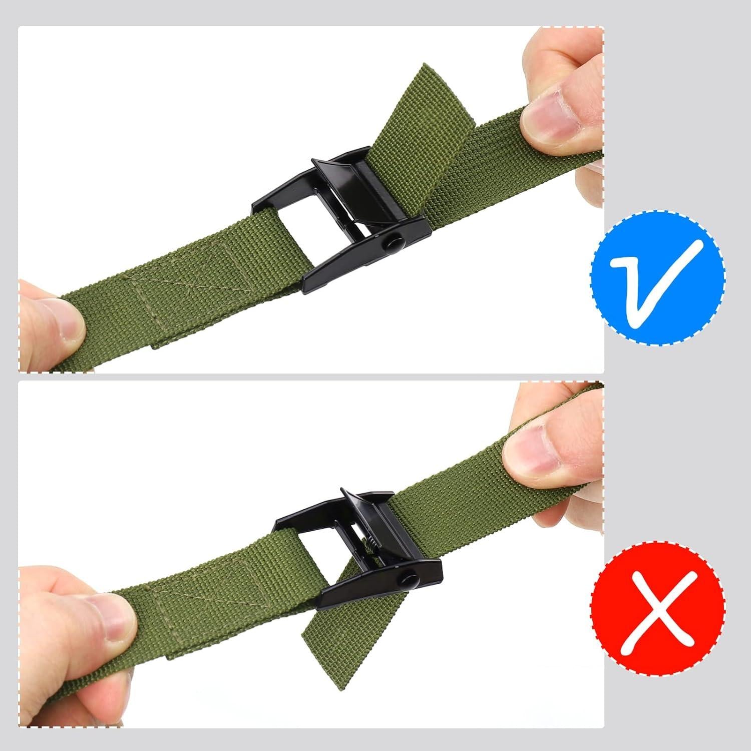 6er Pack Hejo Spanngurte kurz 1m, verstellbar, klemmschloss, grün