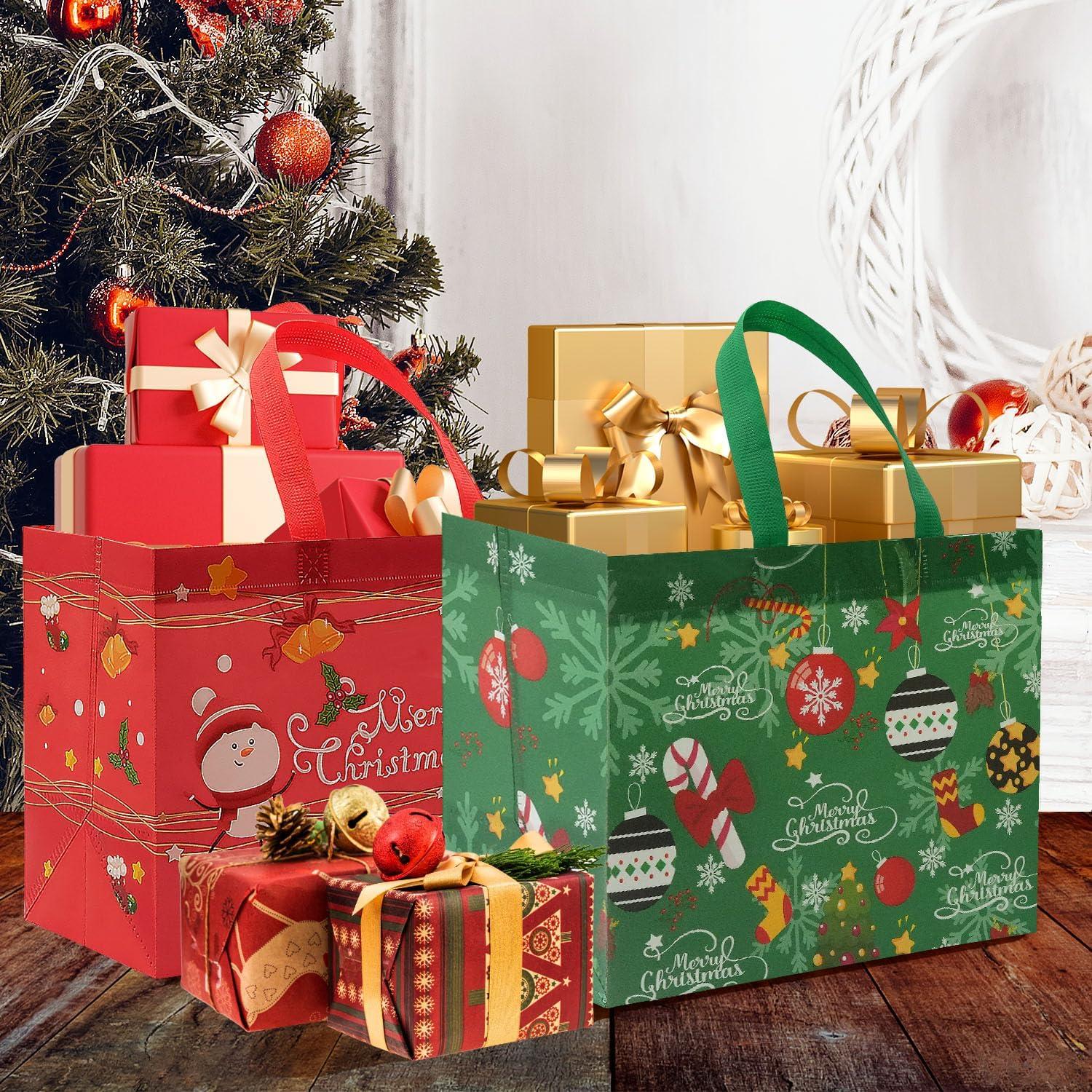 12er Set Weihnachtsgeschenktüten Vliesstoff 32,5x25x17cm