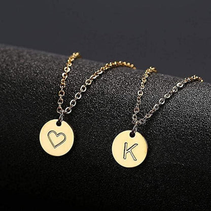 Damen Initialen Kette Buchstaben Anhänger Gold Silber Rosegold Herzen