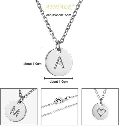 Damen Initialen Kette Buchstaben Anhänger Gold Silber Rosegold Herz