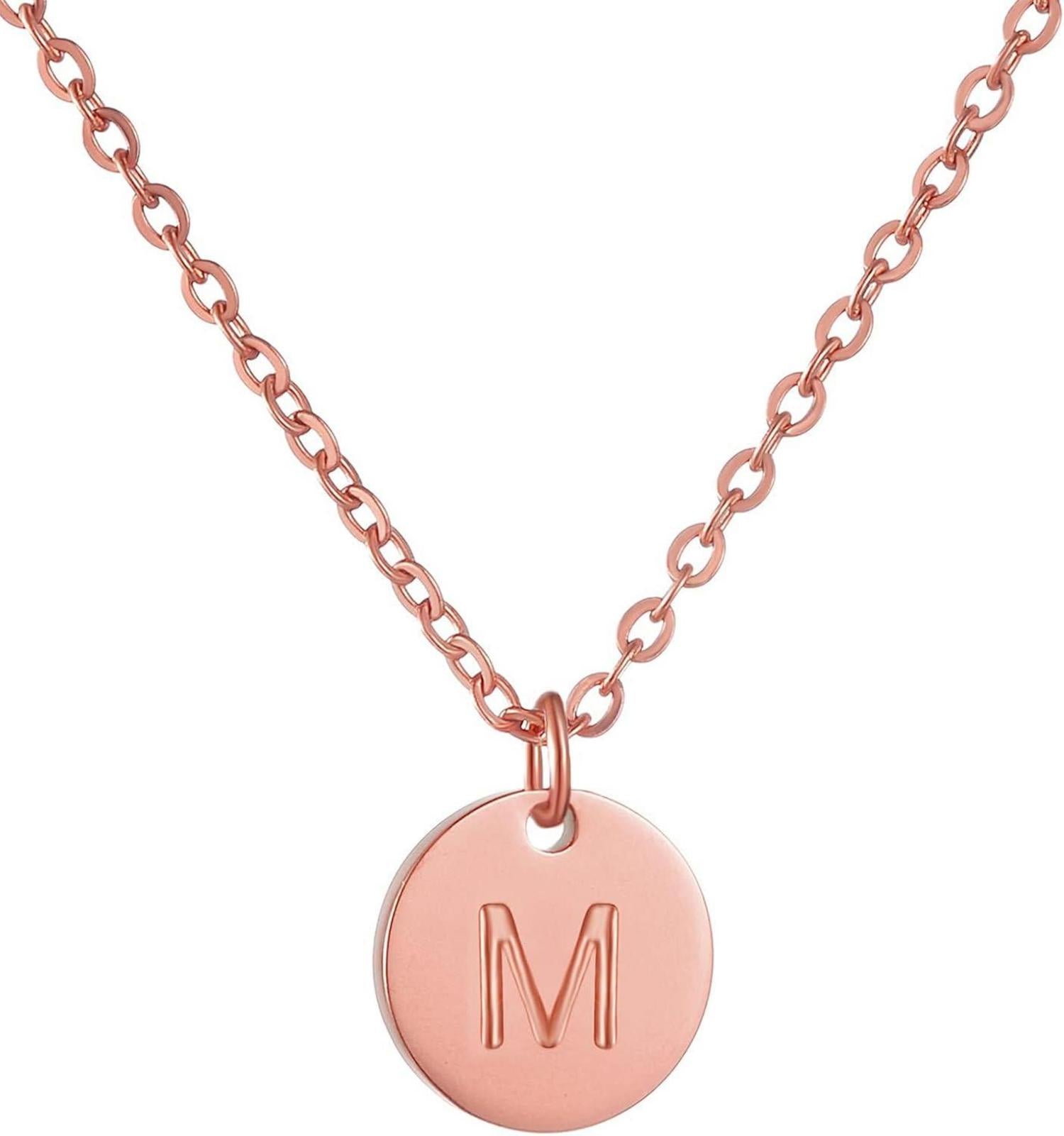 Initiale Buchstaben Halskette Rosegold Herz Anhänger Gold Silber