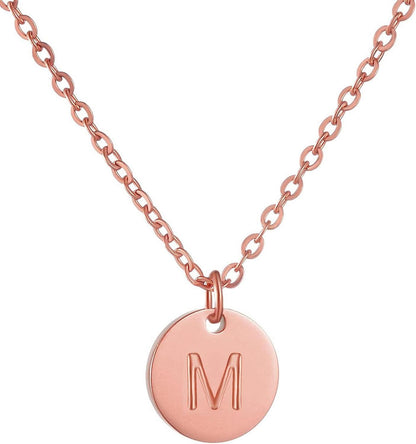 Initiale Buchstaben Halskette Rosegold Herz Anhänger Gold Silber