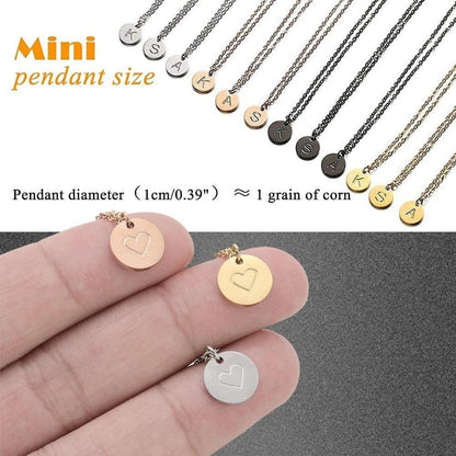Damen Initialen Kette Buchstaben Anhänger Herz Gold Silber Rosegold