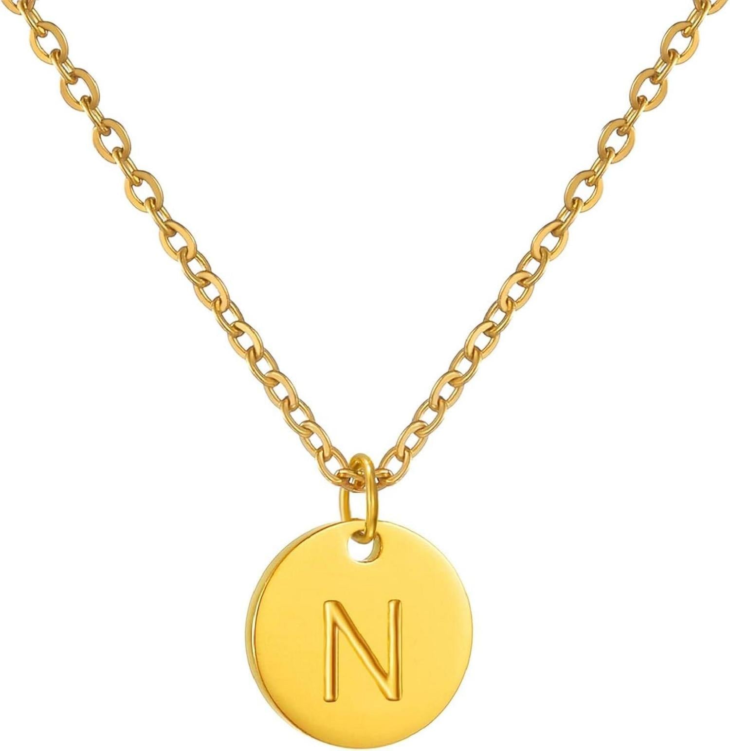 Initialen Kette Buchstaben Anhänger Gold Silber Rosegold Herzen
