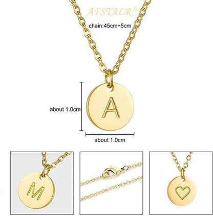 Initialen Kette Buchstaben Anhänger Gold Silber Rosegold Herzen