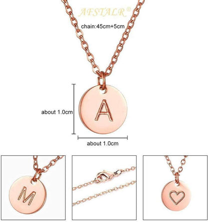 Damen Initialen Halskette Buchstaben Anhänger Gold Silber Rosegold