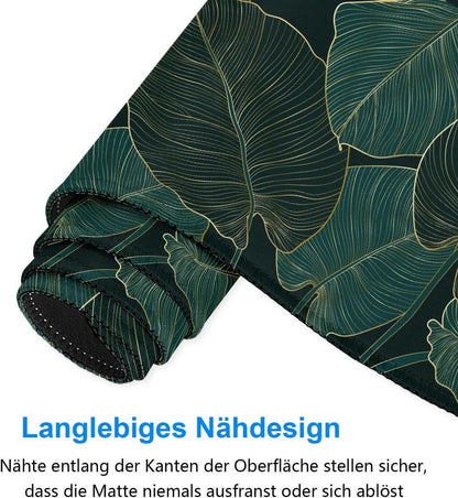 Gaming Mauspad XXL Tropische Blätter 800x300 mm Schwarz Grün Mousepad