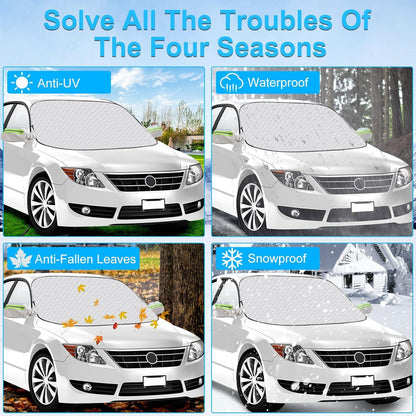 Frontscheibenabdeckung Winter Magnet 156x126cm Auto SUV Frostschutz Anti Schnee