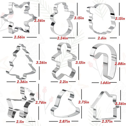 Weihnachts-Ausstechformen-Set 9-teilig Edelstahl Lebkuchenmann